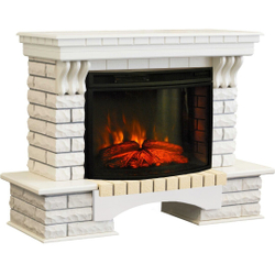 Электрокамин RealFlame Philadelphia 25,5/26 DN орех с очагом 3D Helios 26