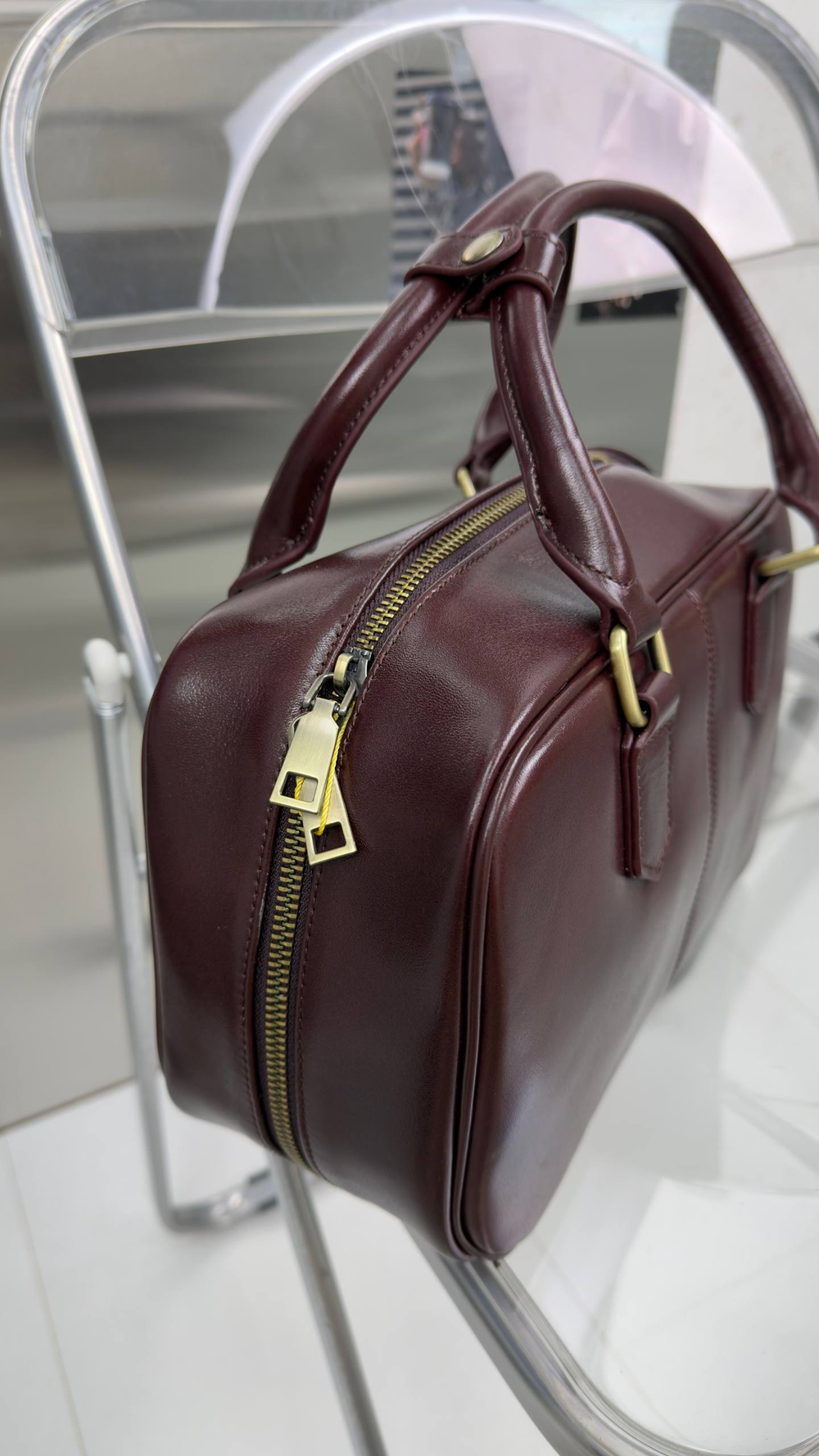 Сумка женская натуральная кожа артикул 628-32 цвет "коричнево-бордовый"