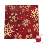 Упаковка для 8 конфет и шоколадной плитки с обечайкой ЗОЛОТЫЕ СНЕЖИНКИ 177*178,5*38,5/155*75 мм