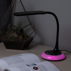 Настольный светильник ЭРА NLED-481-10W-BK светодиодный с RGB ночником черный