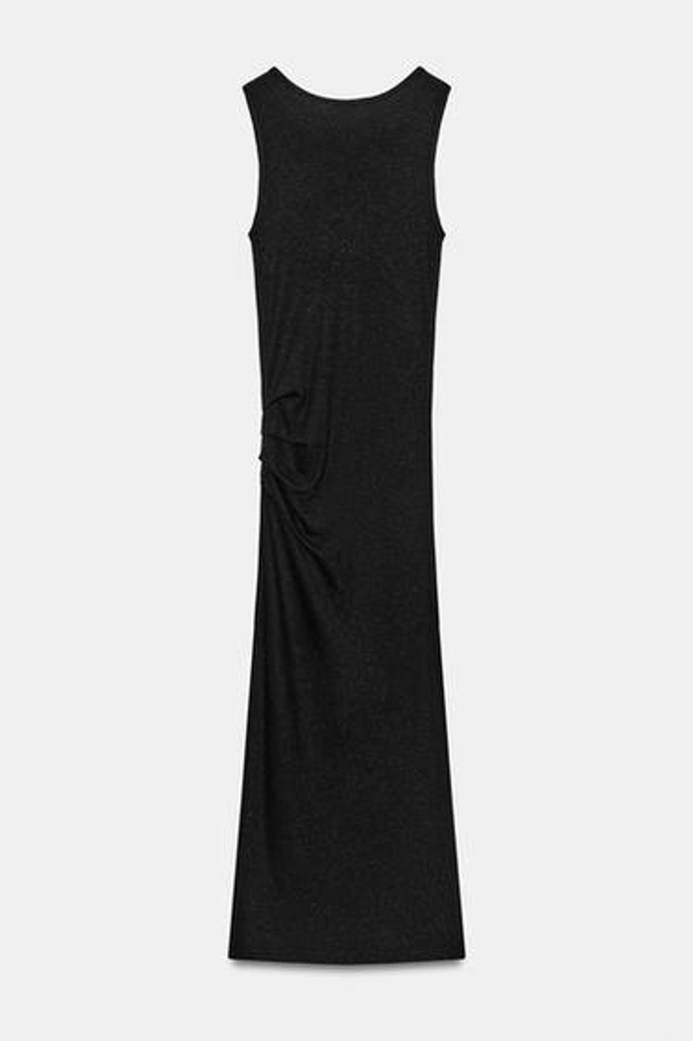 ZARA ПЛАТЬЕ МИДИ СО СБОРКАМИ, ЧЕРНЫЙ
