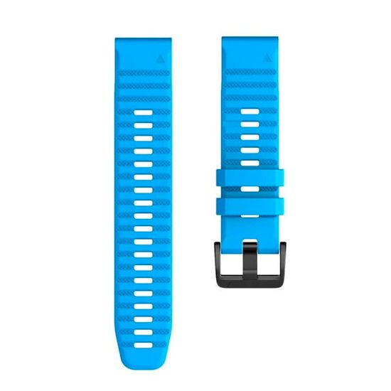 Ремешок силиконовый 22 мм. Premium для Fenix 7/6/5/5 plus, Quatix 5, MARQ, Forerunner 935 / 945 / 955 / 965, instinct, instinct 2 быстросъемный ( стиль Garmin Fenix 6 QuickFit) голубой