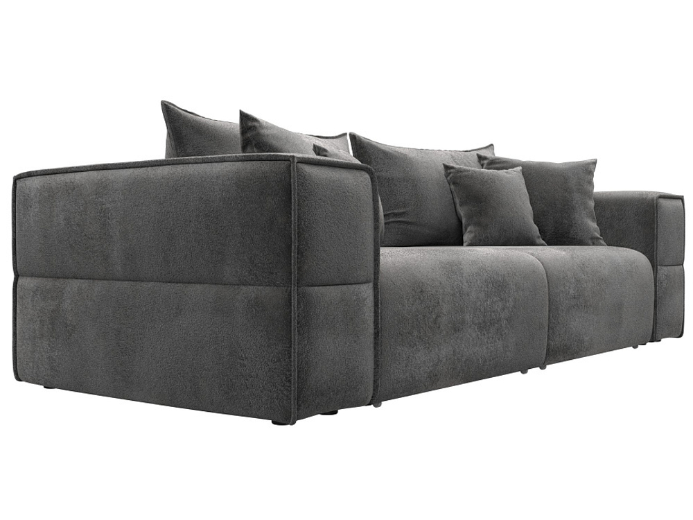 Диван прямой Лига-058 НПБ, TOWER 10 серый, Велюр, 129382