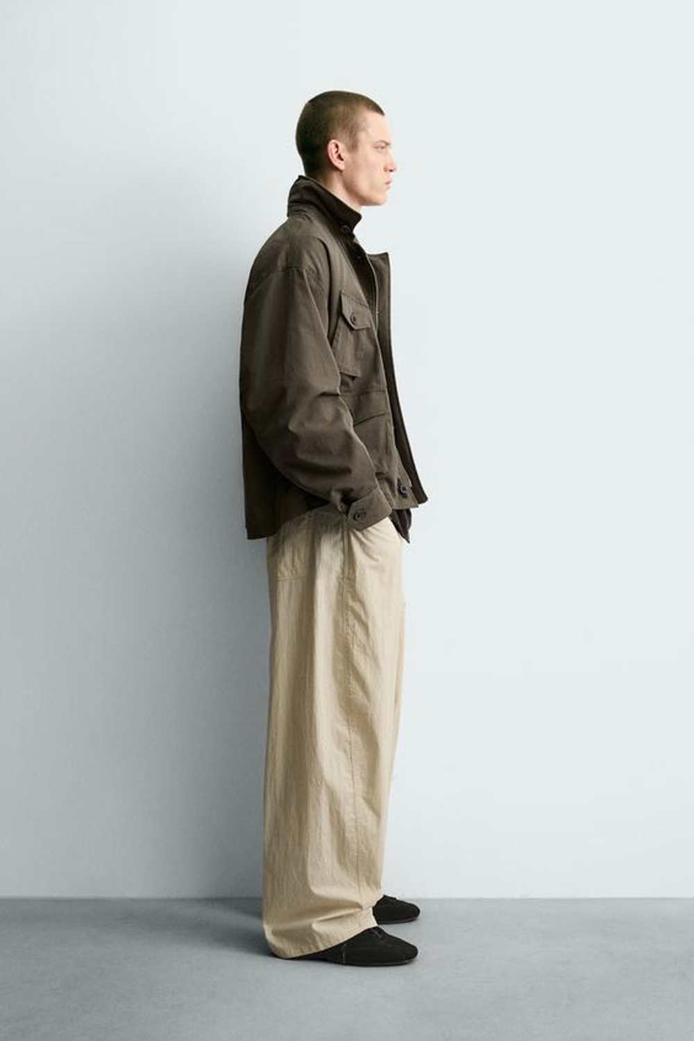 ZARA БРЮКИ CURVED FIT, ЭКРЮ