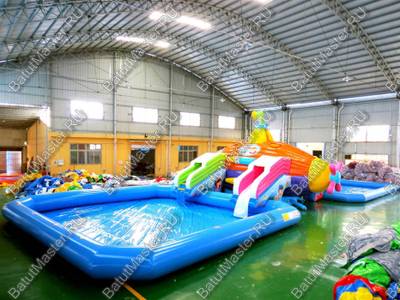 Надувной назменый аквапарк «Субмарина», 20*9*4,5 м с двумя бассейнами