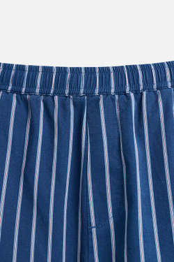 ZARA БРЮКИ СВОБОДНОГО КРОЯ В ПОЛОСКУ, СИНИЙ