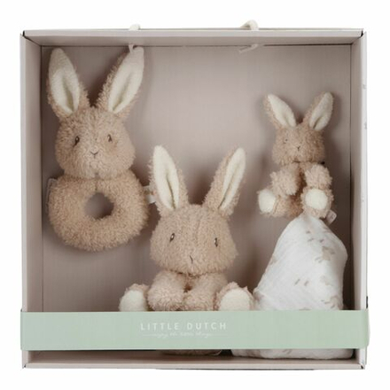 Мягкая игрушка Little Dutch Baby Bunny - Подарочный набор из 3-х мягких предметов Кролик и аксессуары - Little Dutch LD8859