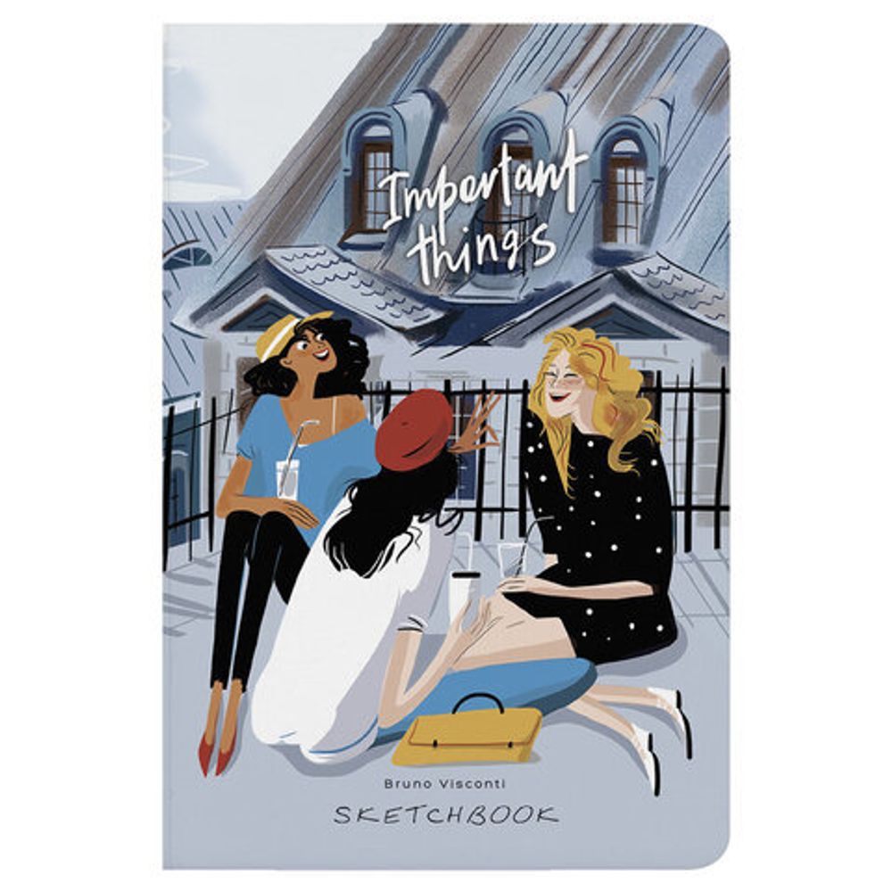 Скетчбук, слоновая кость+черная бумага 80 г/м2, 140х210 мм, 112 л, книжный твердый переплет, "МИКС", 3-555