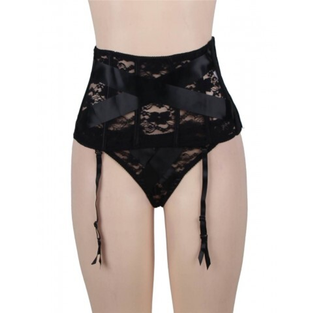 Кружевной пояс для чулок с на шнуровке Floral Lace (S)