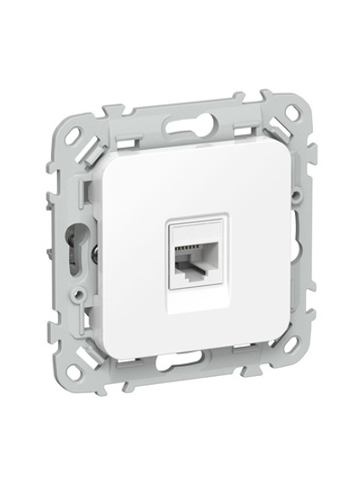 Розетка компьютерная СП FLITE РК6-1-0-ФлБ RJ45 кат.6 UTP механизм бел. IEK FI-K12-2-K01