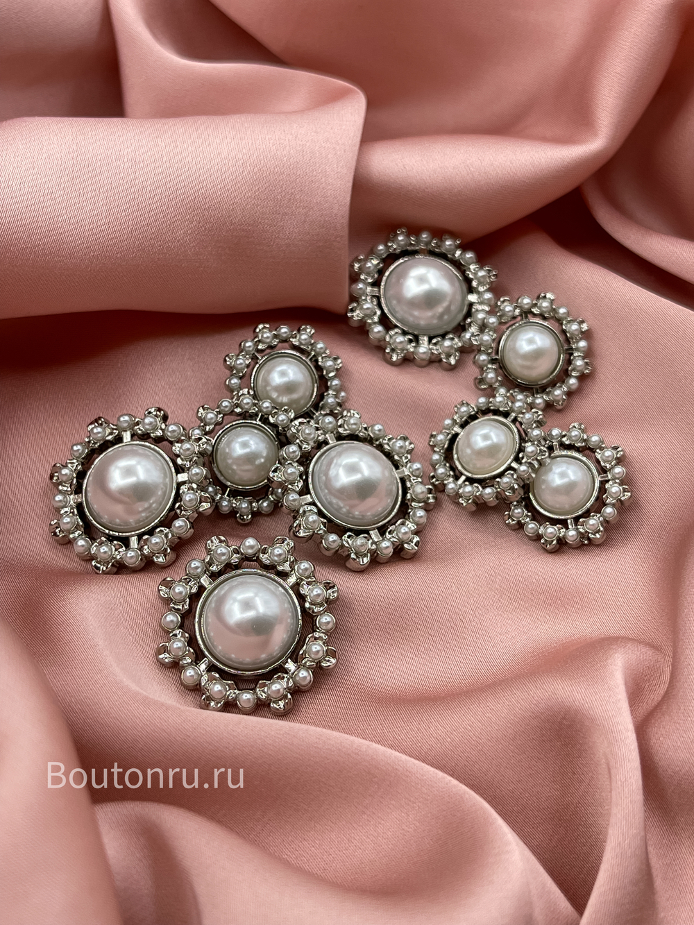 Пуговицы Жемчуг10 серебристые