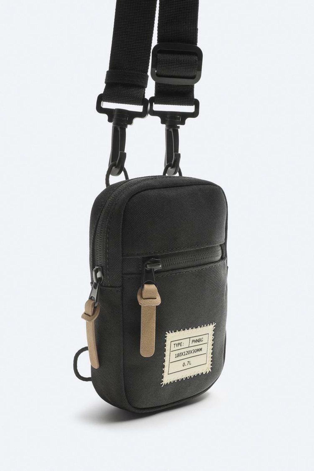 ZARA НЕБОЛЬШАЯ СУМКА В ГОРОДСКОМ СТИЛЕ, ЧЕРНЫЙ