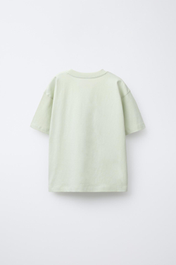 ZARA ФУТБОЛКА С ПРИНТОМ, ЛАЙМОВЫЙ
