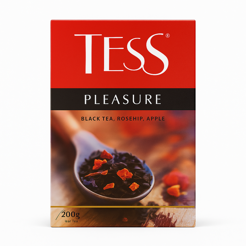 Чай черный Tess Pleasure с шиповником и яблоком 200 гр
