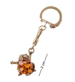 AM- 058 Брелок «Мышка» (латунь, янтарь)