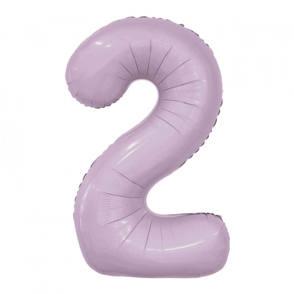 Agura Шар 40" / 102 см "Цифра 2" Орхидея Slim (БГ-60) 