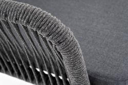"Лион" стул плетеный из роупа, каркас алюминий серый (RAL7022) муар, роуп серый круглый, ткань серая 017