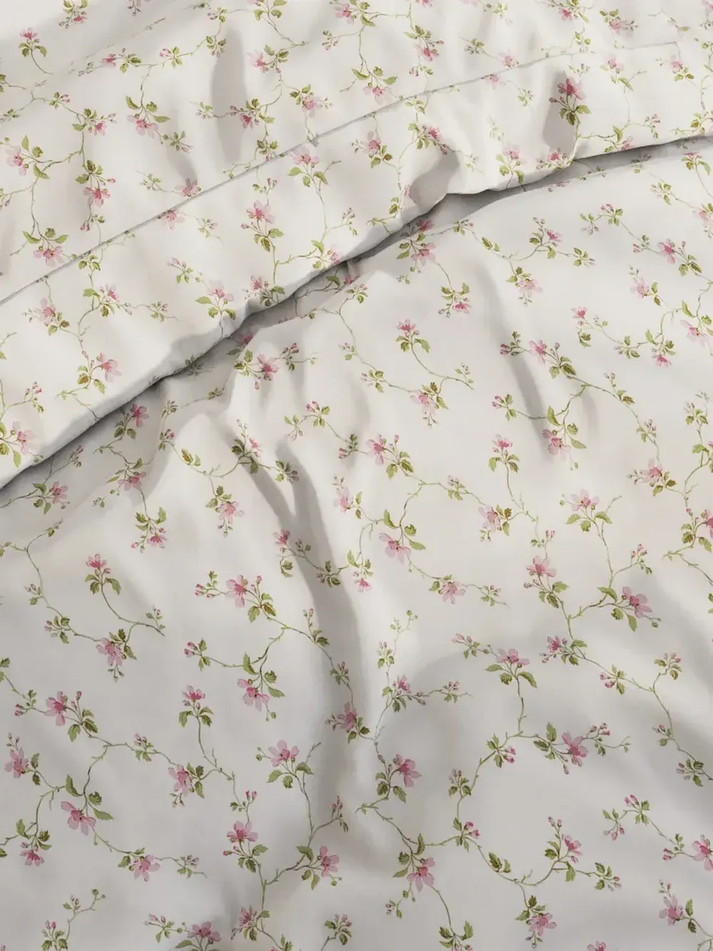 Декоративная наволочка с рюшами, оборками "Весенние цветы" 40х60 см, 1 шт, без молнии