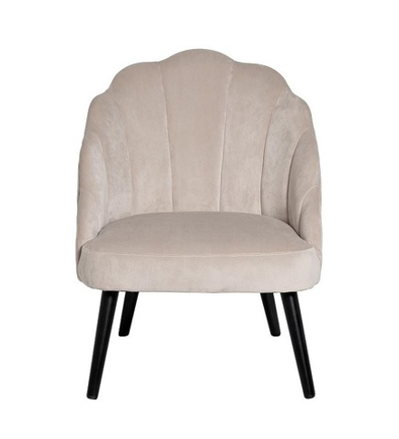 PJC483-PJ634 Кресло с волнистой спинкой велюр кремовый  67*72*86