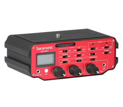 Накамерный микшер Saramonic SR-AX107 с предусилителем (1 стерео-вход RCA, 2 моно-входа XLR)