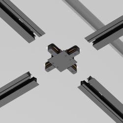 Коннектор Х-образный для однофазного шинопровода Maytoni Unity TRA002CX-11B