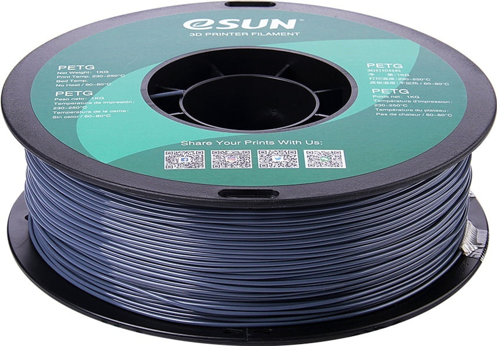 Пластик для 3D-печати ESUN PETG Filament solid серый