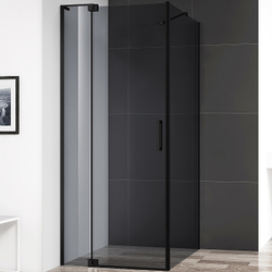 Душевой уголок Cezares Slider 80x80 SLIDER-AH-1-80-70/80-GRIGIO-NERO профиль Черный матовый стекло серое