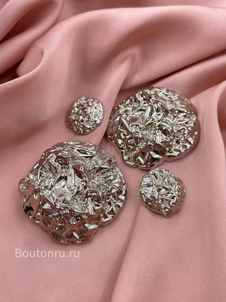 Пуговицы серебро мятые