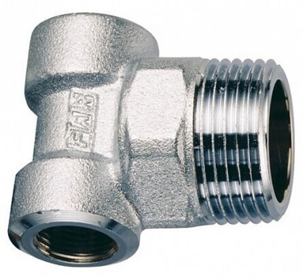 Хром. концевой переходник для коллекторов с двумя выходами, (1 1/4"НР х 1/2"ВР х 1/2"ВР)