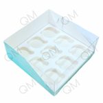 Коробка под капкейки с пластиковой крышкой 235*235*100 мм (9) (тиффани), 50шт