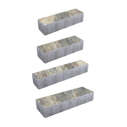 Тротуарная плитка ПАРКЕТ - Листопад гладкий Песчаник, комплект из 4 видов плит