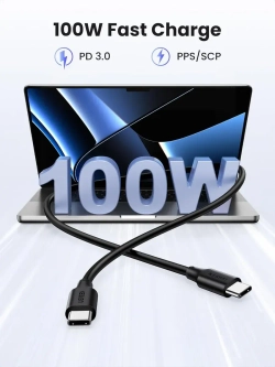 USB C кабель Угрин 100W с быстрой зарядкой для ноутбука