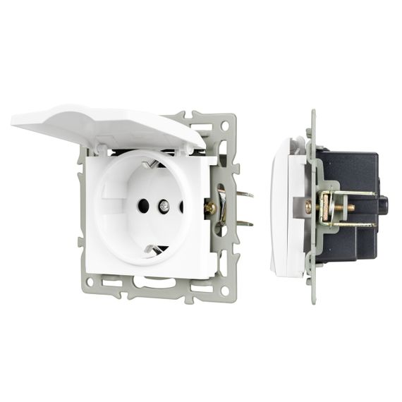 Механизм розетки влагозащищённый SCT-MCP-PL-WH (250V, 16A) Arlight 043745