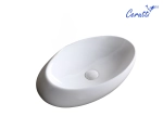 Раковина CR0058C накладная, белая, смещенный овал 690х450х160 Ceruttispa