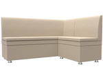 Диван кухонный угловой Уют правый угол, Бежевый, Экокожа, 28383