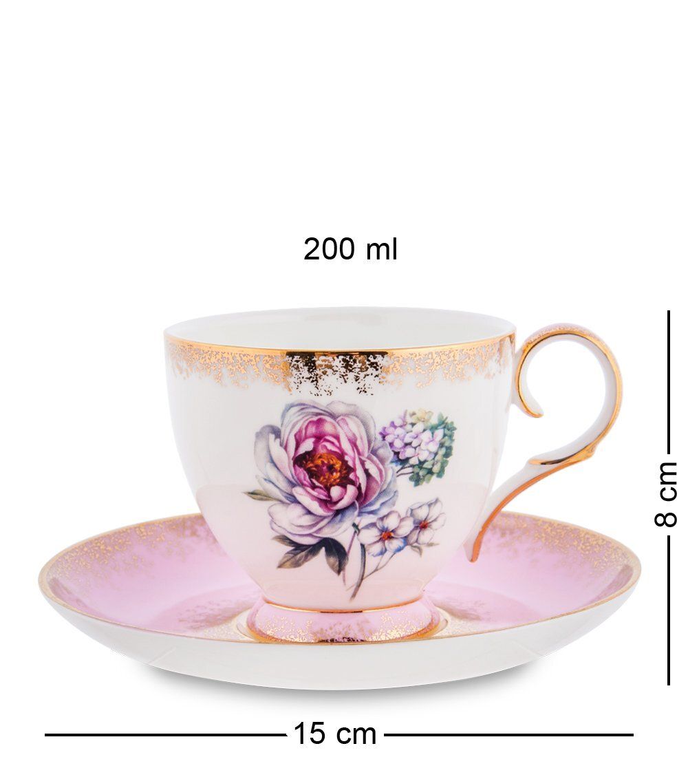 Pavone JK-125 Чайный сервиз 22 пр. на 6 перс. «Цветок Неаполя» (Fiore Napoli  )