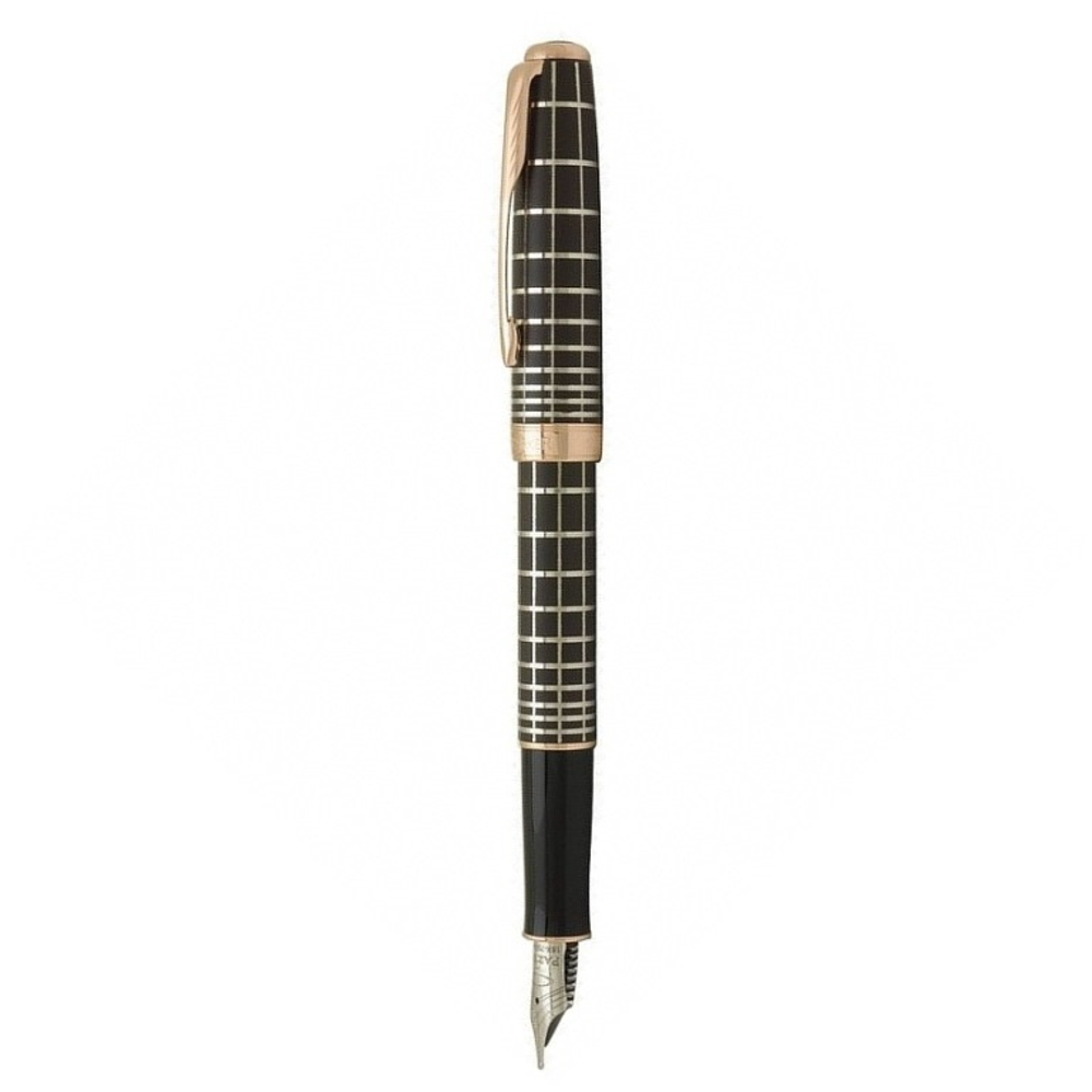 Перьевая ручка и чехол из кожи Parker Sonnet F531 PREMIUM Masculine, цвет: Brown PGT, перо: F,золото 18К