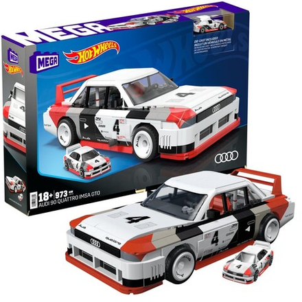 MEGA Hot Wheels - Строительный кирпич Audi 90 Quattro IMSA GTO 973 элемента. HRY20 / артикул   HRY20  / GTIN 194735188604