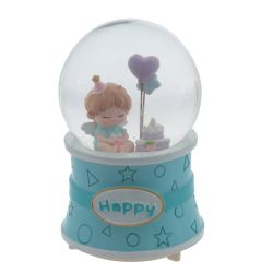 GAEM Фигурка декоративная "Ангел" в стекл шаре (муз, подсвет, вьюга, 3xAAA н/п), D10 см, L11 W11 H16 см