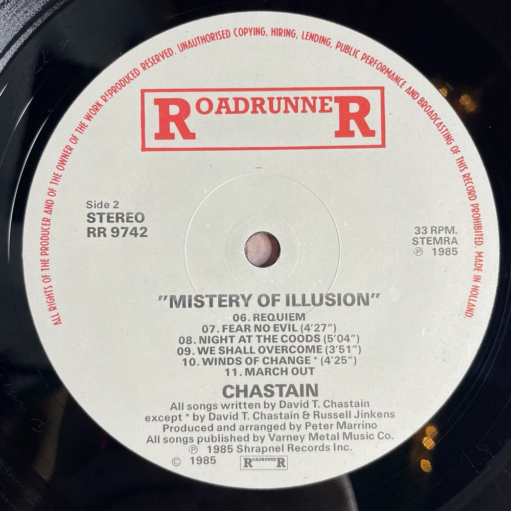 Винтажная виниловая пластинка LP Chastain Mystery Of Illusion (Germany 1985)