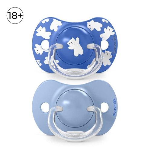 Набор физиологических пустышек Suavinex Wild синий, 18+ мес, 2 шт