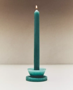 ZARA HOME ДЕКОРАТИВНАЯ СВЕЧА С ПОДСТАВКОЙ, СИНИЙ