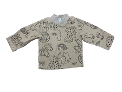 Кофточка длинный рукав их 100% хлопка (кулирка) на кнопках с антицарапками на рост 56 см