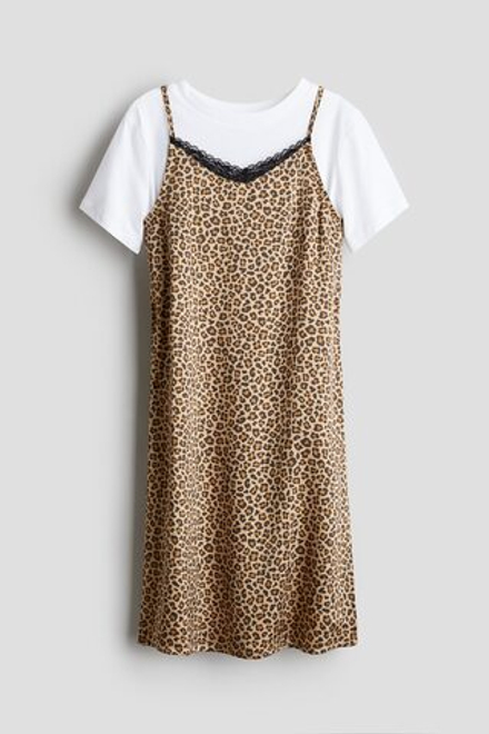 H&M Комплект из 2 предметов: топ и платье, леопардовый