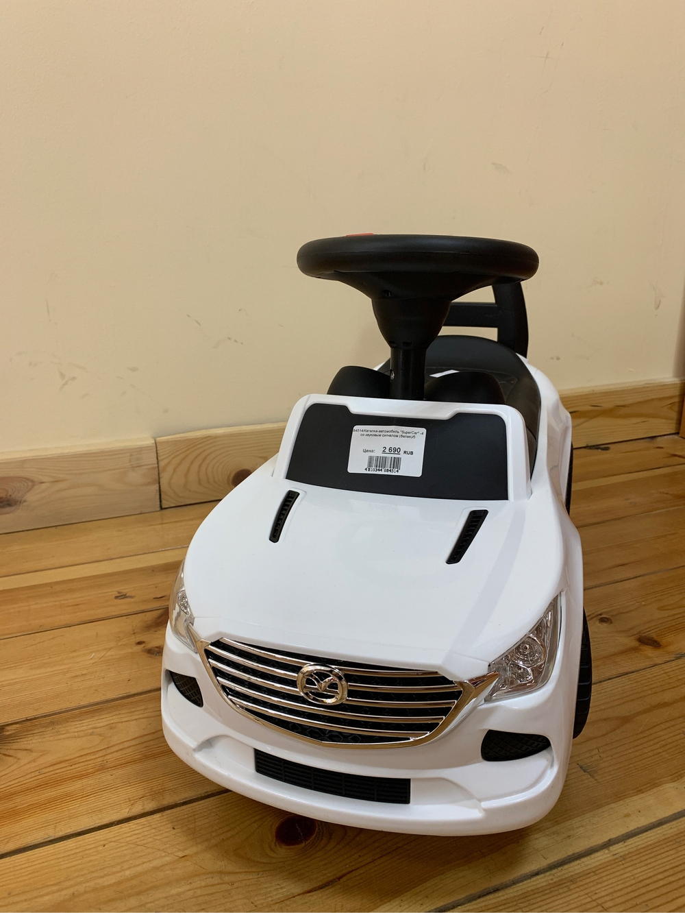 84514/Каталка-автомобиль "SuperCar" -4 со звуковым сигналом (белая)/5