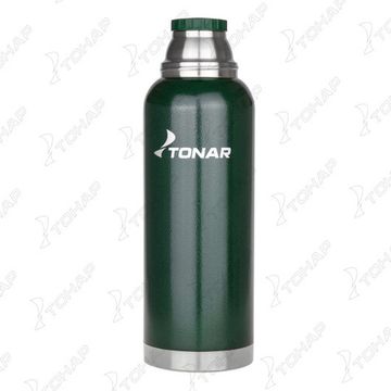 Термос (HS.TM-058-G) 1200ML с ситечком зеленый (2 крышки-кружки) TONAR