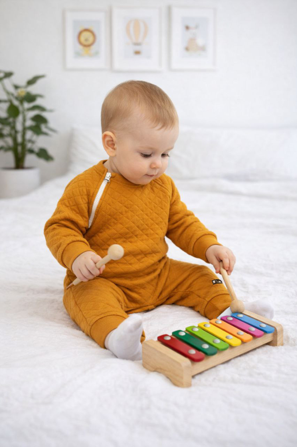 Утеплённый комбинезон-трансформер RinaAmari Горчица