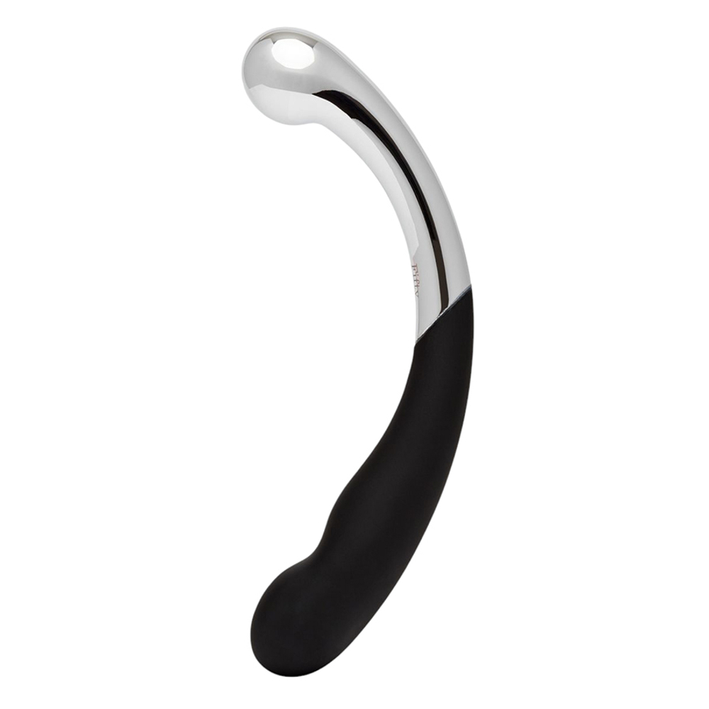Двусторонний фаллоимитатор 22см металл + силикон Fifty Shades of Grey Sweet Pressure Dark Steel and Silicone Double-Ended Dildo