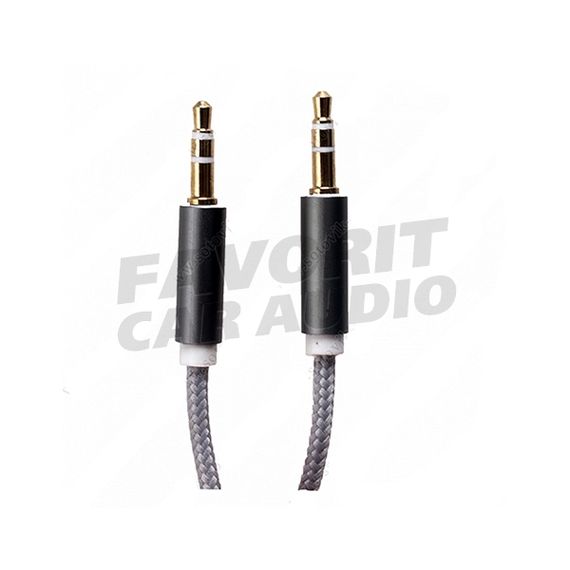 Кабель AUX, Jack 3,5mm(m) - Jack 3,5mm(m) FINITY, Sirius, 1.0м, круглый, ткань, в переплёте, цвет: серый