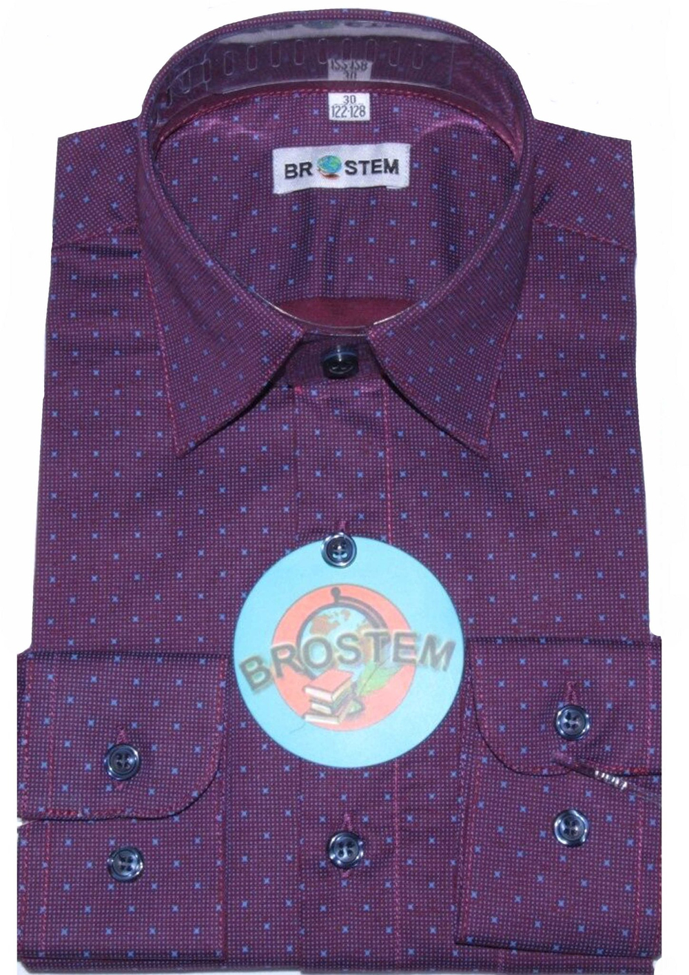 BROSTEM Рубашка для мальчика школьная 8LD034+4d фиолетовый